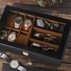 Baskiss Luxury Wooden Watch Case, Eyeglass & Sunglasses Storage Box, Fits 6 Watches or 3 Sunglasses, Perfect for Collecting Jewelry