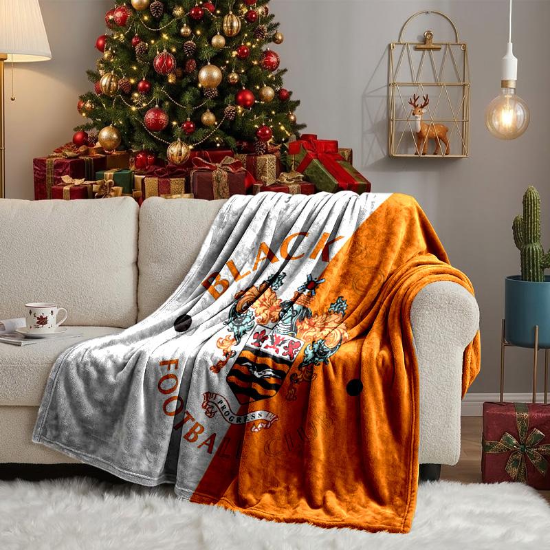Blackpool Football Club Crest Throws Blanket Flannel Blankets Plush for Couch Bed Gifts for Men Women Travel picnic blanket Christmas fan gifts