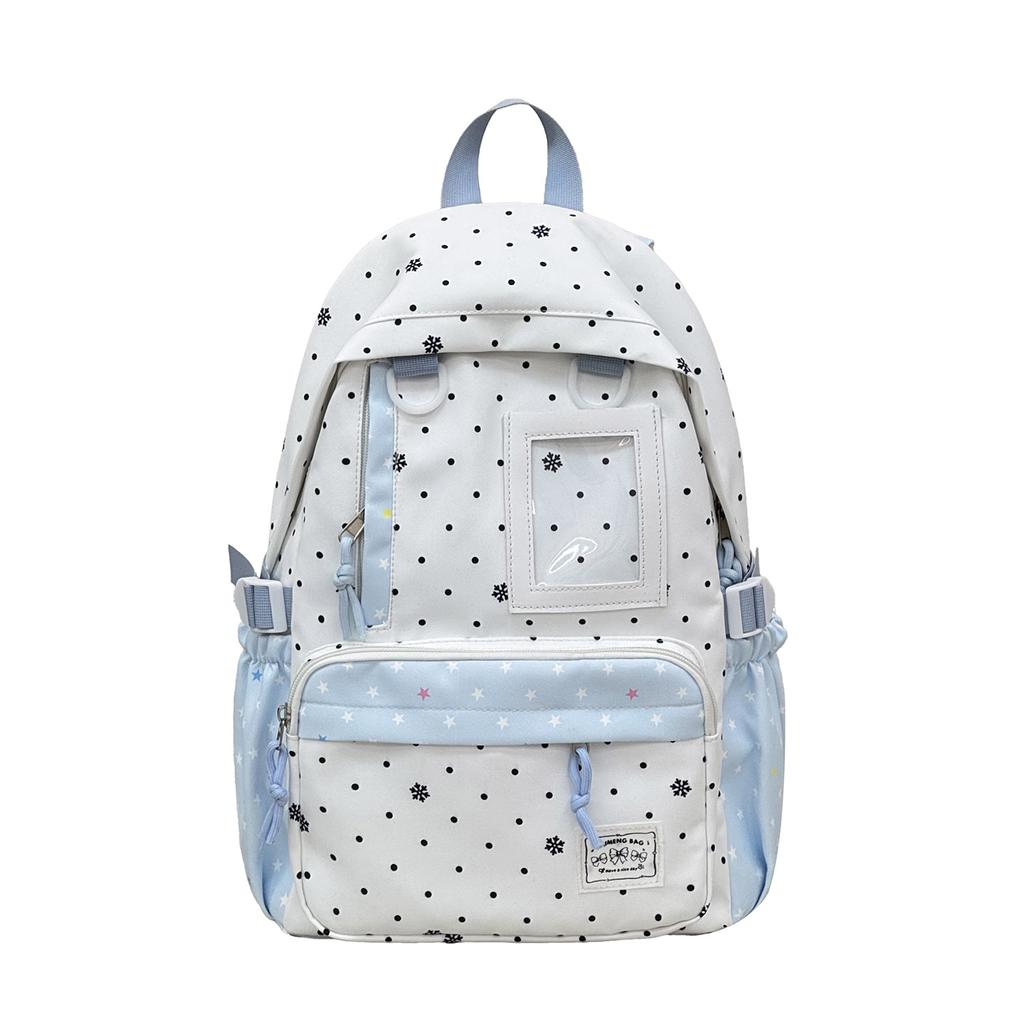Schoolbag new high-value sweet and cute polka dot primary school backpack female volume two-dimensional transparent double shoulder pain bag