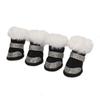 4Pcs Plush Pet Shoes Anti-slip Pet Snow Boots Fashion Winter Dog Shoes  Puppy