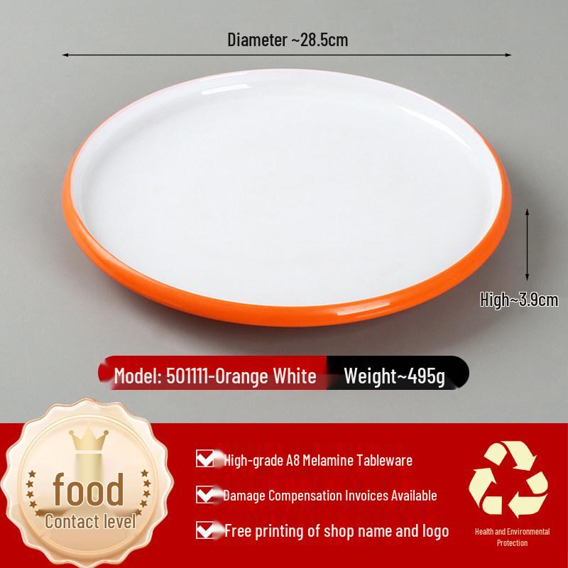 Two-Tone Melamine Round Plate for Restaurants and Hotels