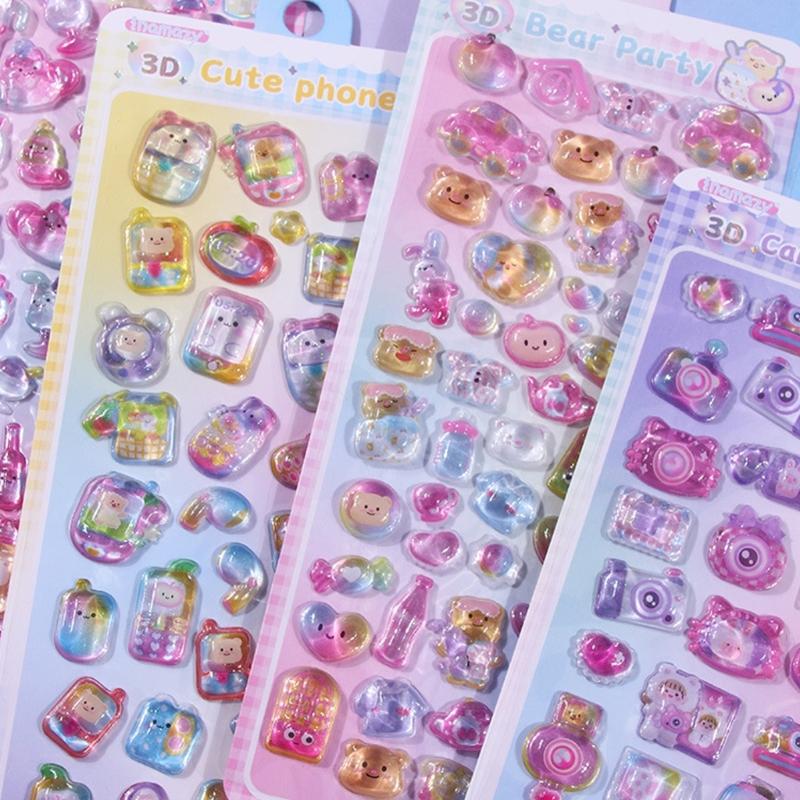 Puffier Sticker Sheets Decorative Sticker Cute Small Sticker for Kids & Adults, Reusing Tiny Sticker for Scrapbooking