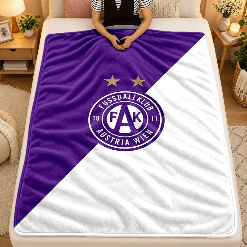 Flannel BlanketAustria Wien FC Warm Soft Throw Blanket for Indoor Sofa Bed Living Room Use