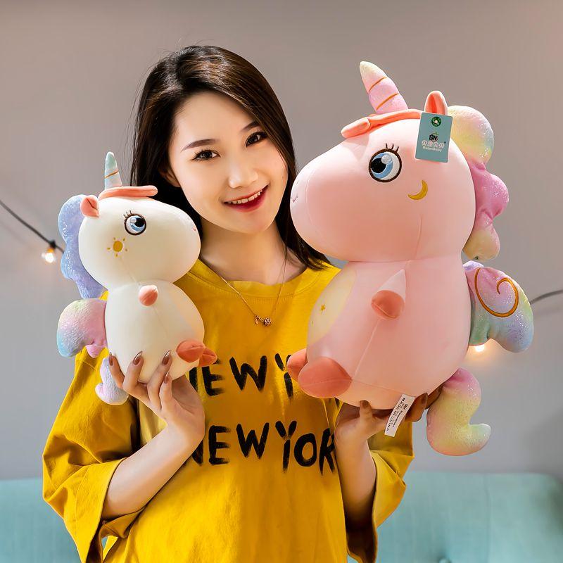 Adorable Soft Unicorn Plush Toy Round Fat Unicornio Angel Horse For Girls