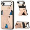For iPhone Air Case with K-Shaped Kickstand Leather Phone Back Cover