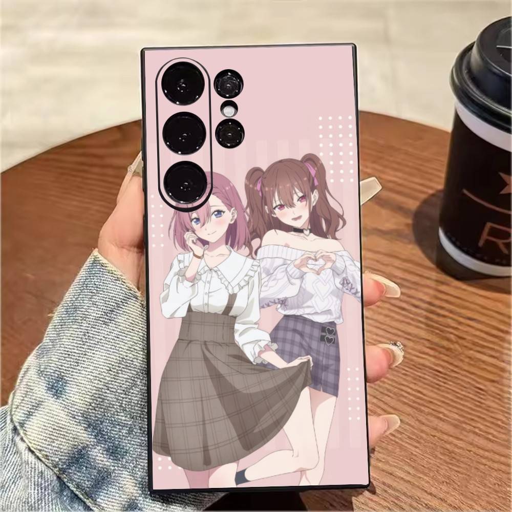 2.5D S-Seduction Anime R-Ririsa AmanoS Handyhülle Für Samsung S25,S24,S21,S22,S23,S20,Ultra,S26,Plus,Fe,Note,5G Schwarze Hülle