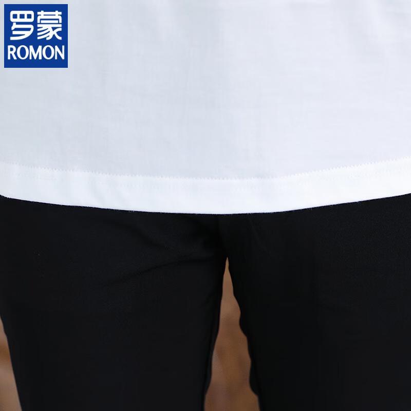 Romon Men's Pure Cotton Long-Sleeve Crewneck T-Shirt