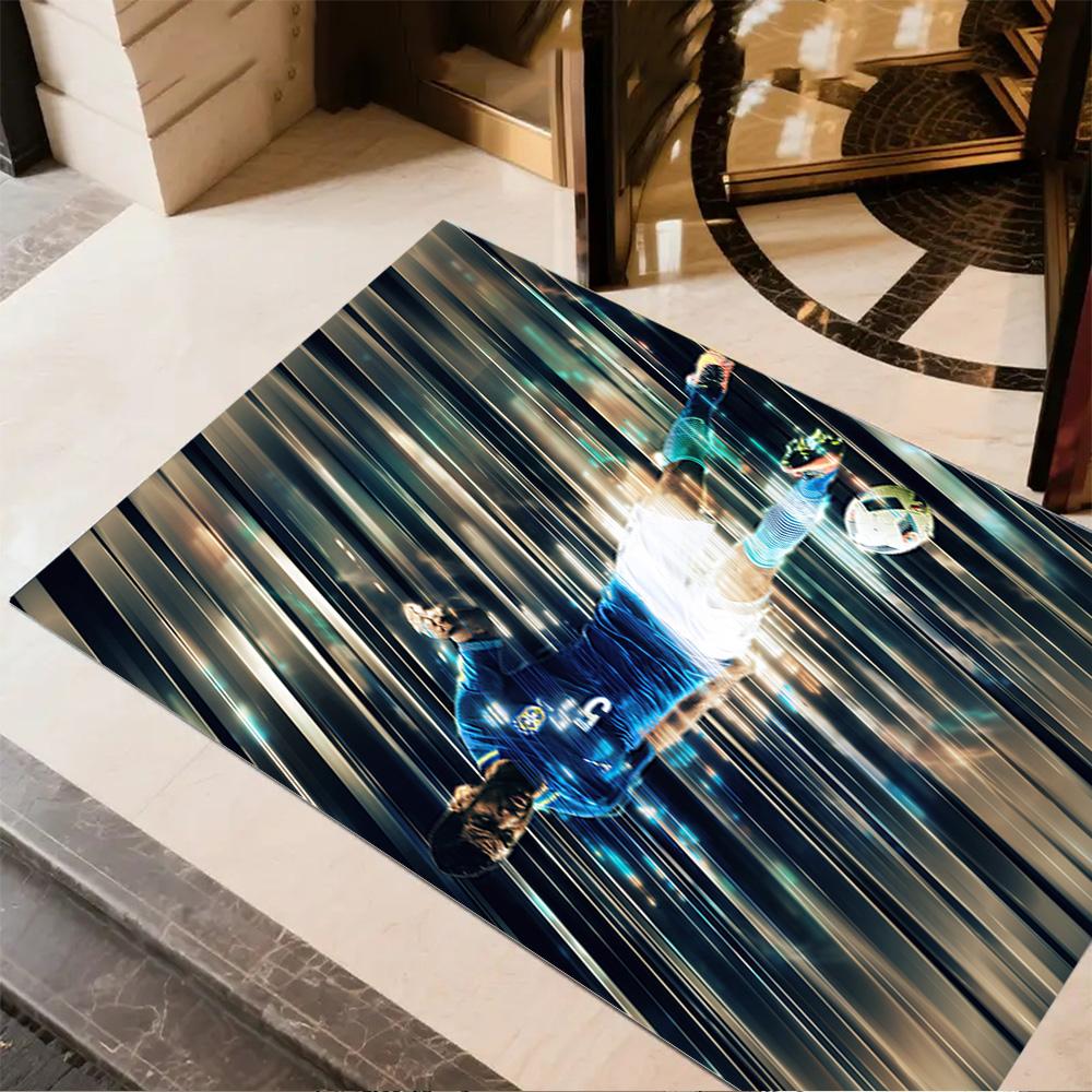 Soccer Player Action Area Rug Design for Dormitory Game Room Living Rooms Kitchen Antislip Carpet Office home decor Best for Christmas