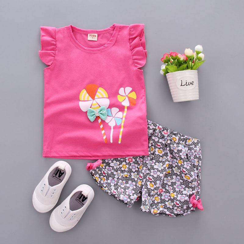 Korean-Style Summer Floral Vest & Shorts Set for Girls (0-4 Years)