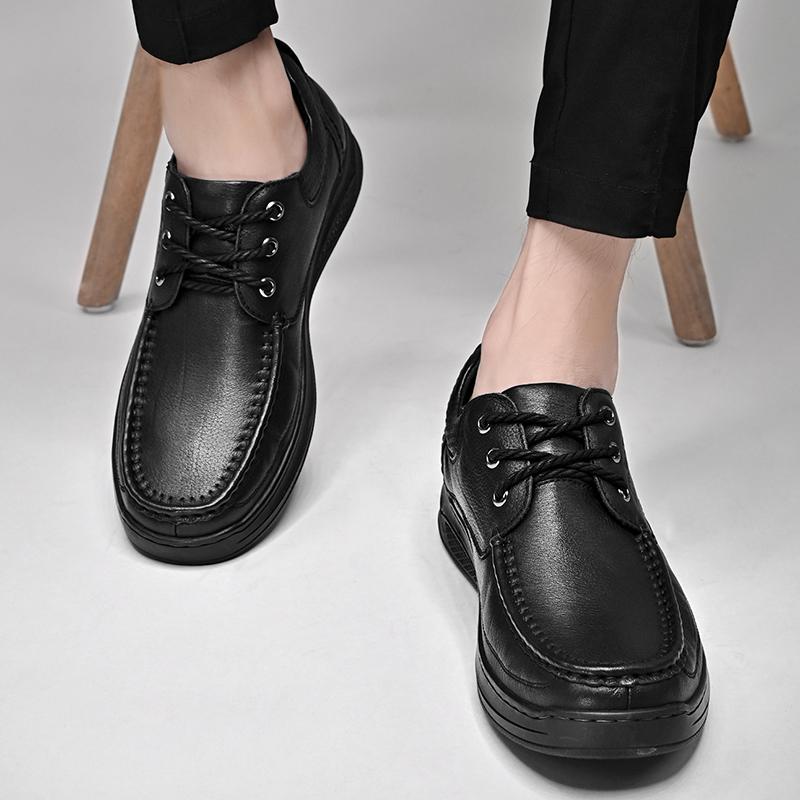 Fashion Men Genuine Leather Shoes Lace Up Oxfords Outdoor Antiskid Sneakers Breathable Casual Shoe Lace-Up Designer Vulcanized Shoes