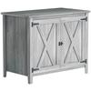 Wooden Garden Shed, Outdoor Fir Wood Storage Shed with Shelf and Double Doors, Light Grey