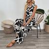 Women's V-Neck Jumpsuit Pants Summer New Commuter Sleeveless Printed Jumpsuit