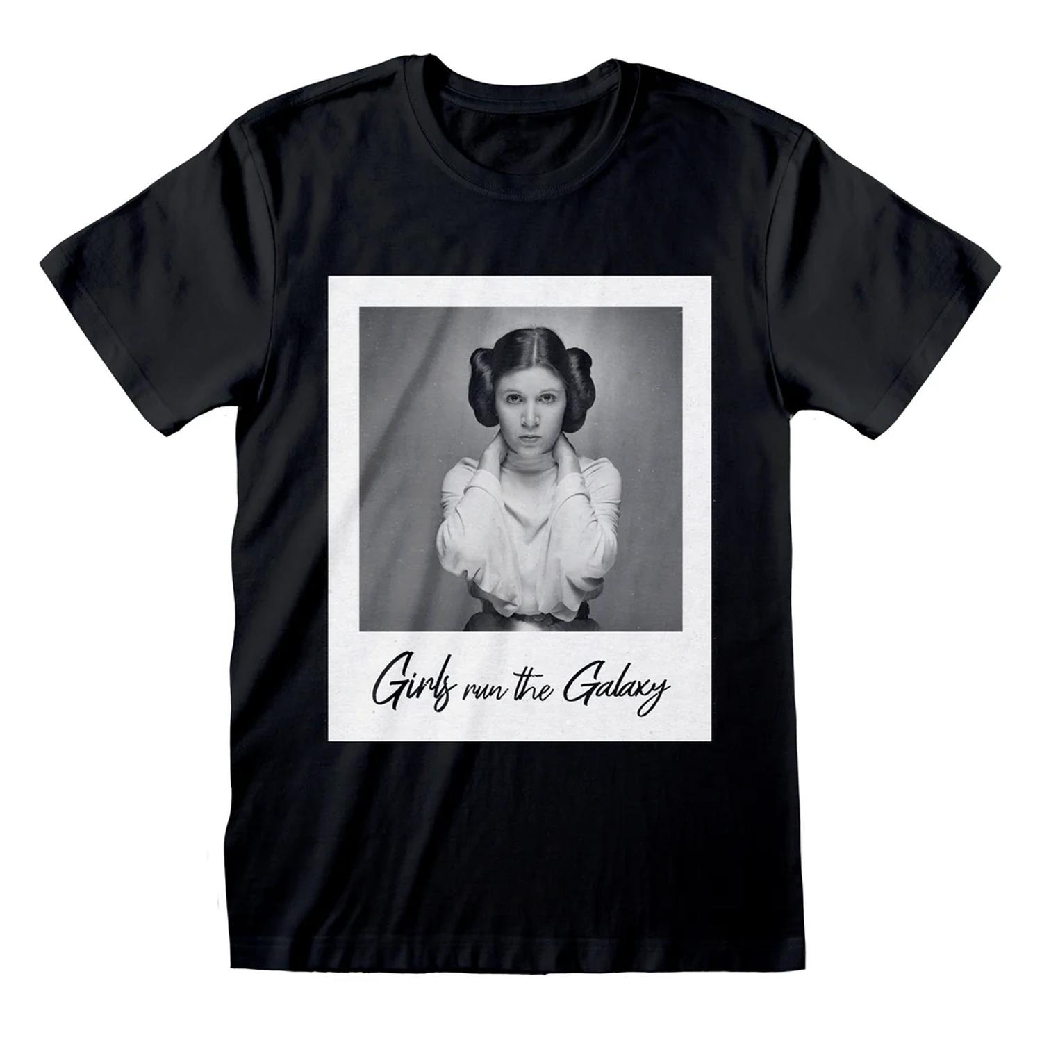 Star Wars Unisex Erwachsenen Mädchen Run The Galaxy Prinzessin Leia T-Shirt M schwarz