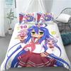 New Lucky Star 3D Print Anime Girl 3 PCS Duvet Cover Set Fashion Bedding Sets Comforter Duvet Cover Pillowcase Home Textiles