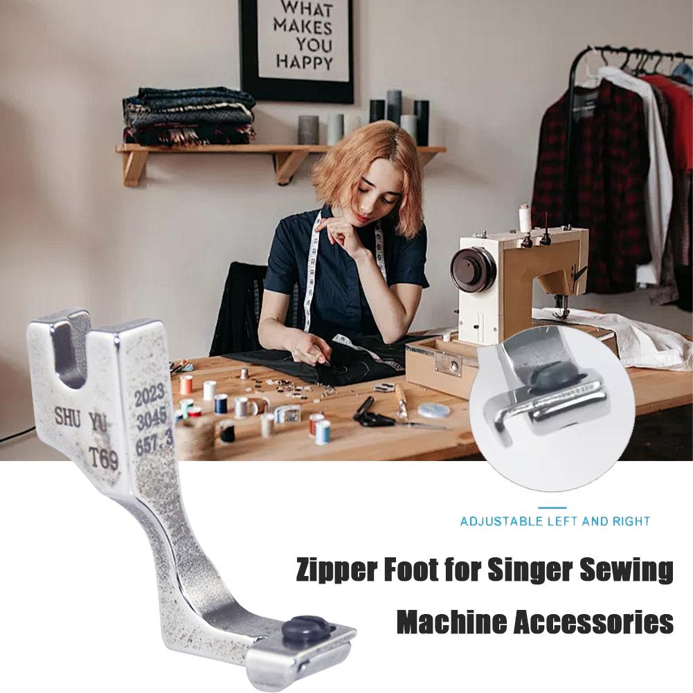 Singer Dikiş Makinesi Aksesuarları İçin Fermuar Ayağı Ayarlanabilir Görünmez Fermuar Ayağı Presleyici Singer Dikiş Makinesi Erişim L7C3