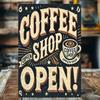 Metal Poster Vintage Coffee Cup Wall Art for Home Bar Cafe