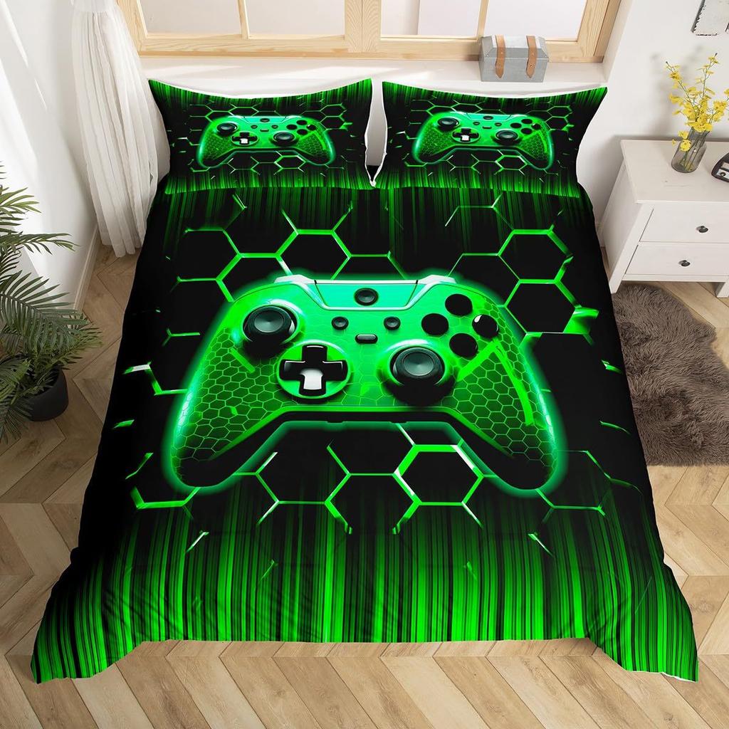 Red Gamepad 3D Digital Printing Three-Piece Bedding Quilt Cover