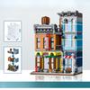 1178 Stück Street View Bausteine Pizza Shop Modulare Architektur Sets Detektivbüro Jungen Spielzeug für Kinder Geschenke