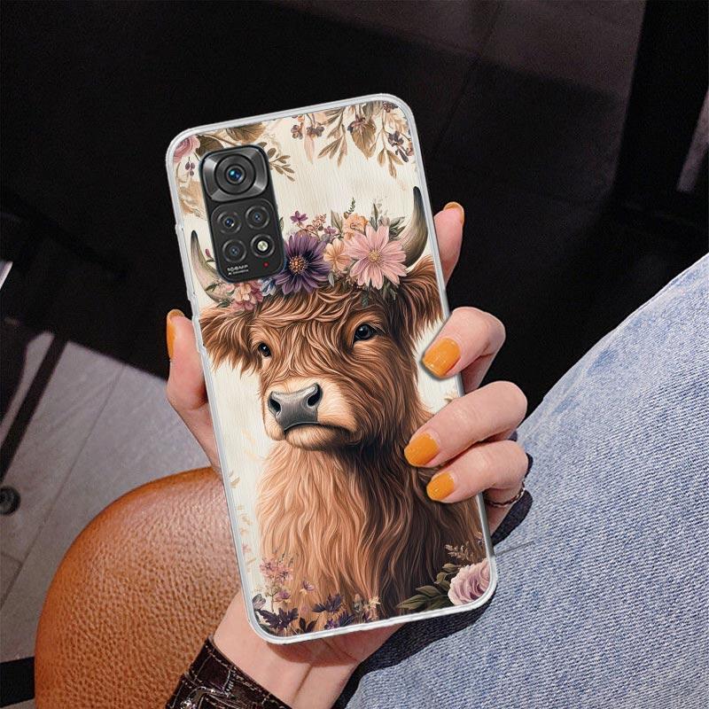 Cute Highland Cow Phnoe Case for Phnoe Case for Xiaomi Redmi Note 15 14 14S 13 Pro Plus 12 12S 11S 11E 10S 10 11T 5G Unique Cove