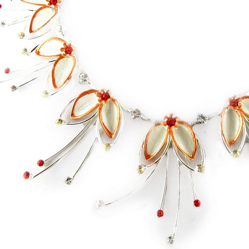 Les Trésors De Lily [D2255] - Orange 'Gala' Designer Necklace