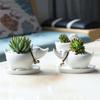 Creative Hand-Painted Succulent Ceramic Flower Pot Simple Modern Balcony Desktop Cartoon Puppy Flower Pot Flower Device