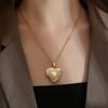 1pc Rose Flower Heart Photo Frame Pendant Necklace, Stainless Steel Necklace For Relatives, Father's Day Gift