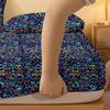 1 Cartoon Fun Printed Matte Fitted Sheet, Bedroom Printed Bed Cover, Bedding (Excluding Pillowcases)