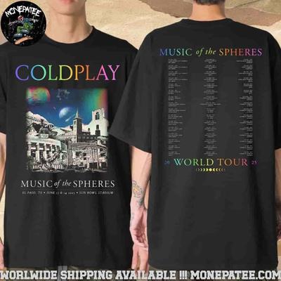Camiseta de Venue de Coldplay Music Of The Sphere En El Pasto Texas El 13-14 de junio de 2026