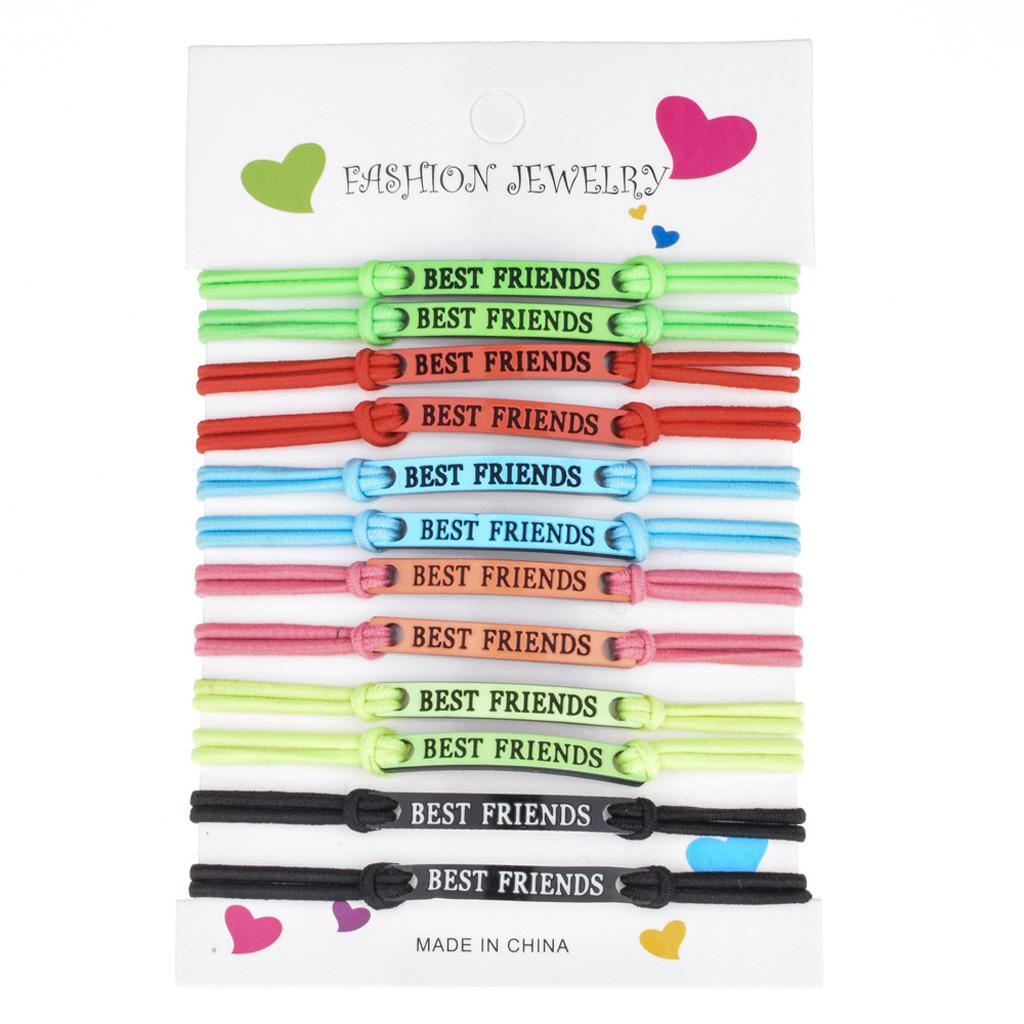 Colorful Elastic Braided Bracelet 12x/Set Good Luck Jesus Best Friends Bracelets 1