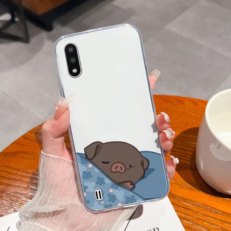 For Samsung Galaxy A01 M01 Core Case Gradient Flowers Soft TPU Silicone Phone Cases For Samsung A 01 M 01 Protective Back Cover
