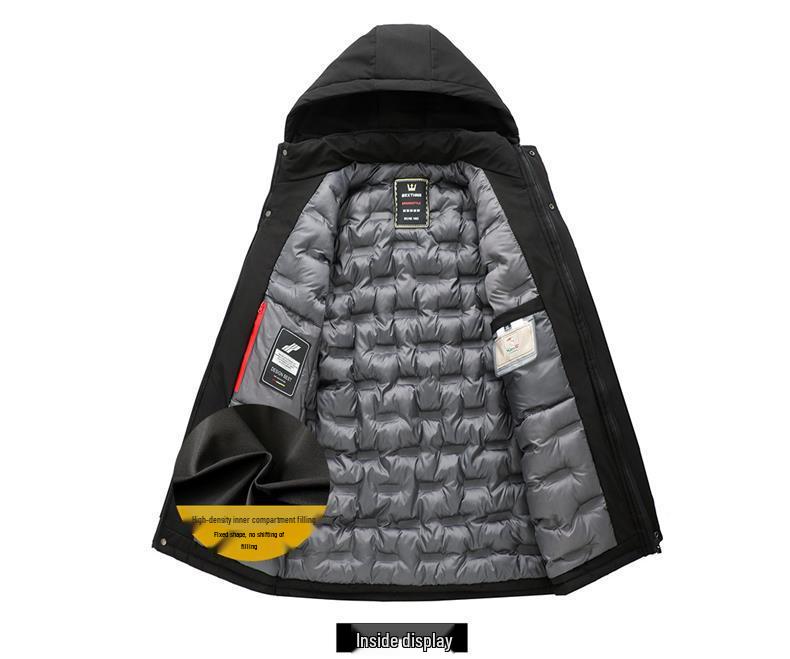 2025 Autumn/Winter Men's Thick Warm Mid-Length Cotton-Padded Jacket