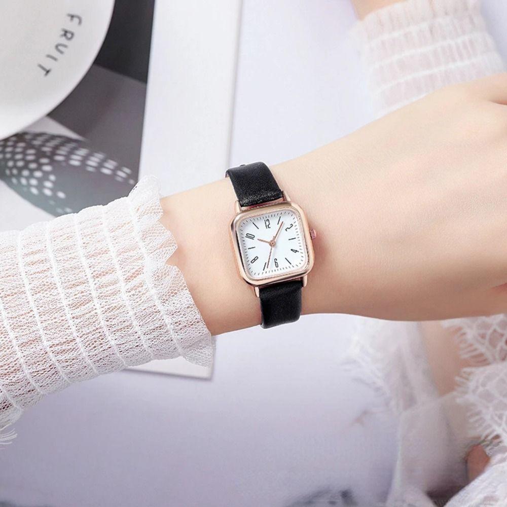 Casual Leather Strap Quartz Wristwatches Simplicity Square Quartz Watch Women's Watch  Women Gift