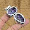 Natural Copper Russian Charoite Gemstone 925 Silver Pendant Vintage For Girls