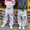 Pantaloni della tuta dritti da uomo Hip Hop Ricamati Larghi Casual Streetwear Autunno Inverno