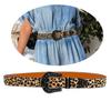 Metal Buckle Belt for Women Stylish Leopard Belt for Jeans Dress Eye Catching Waiststrap Date Night Formal Waiststrap