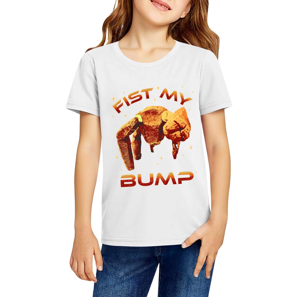 Fashionable Round Neck Short Sleeve Work Clothes Printed Tops For KID Summer Tops