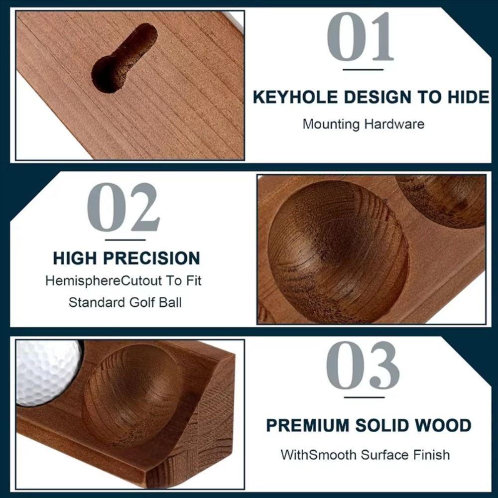 Wall Mount Golf Ball Display Case Wooden Golf Storage Rack Golf Ball Stand Holder  Home Decor