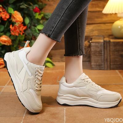 Scarpe bianche con suola spessa nuove scarpe casual versatili punta tonda fondo piatto antiscivolo comode resistenti all'usura scarpe da donna