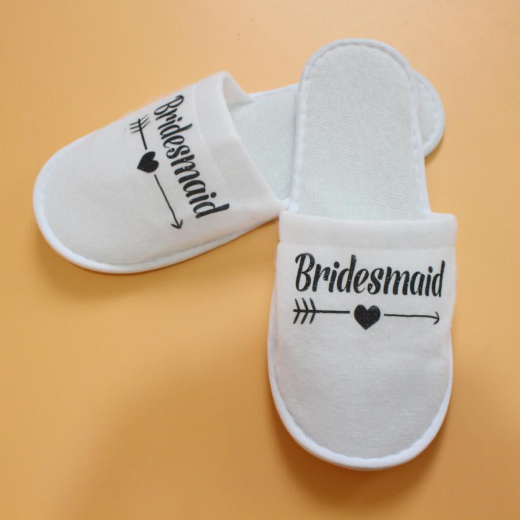 Bridesmaid Wedding Pajama Party Slippers - Colorful Letter Design