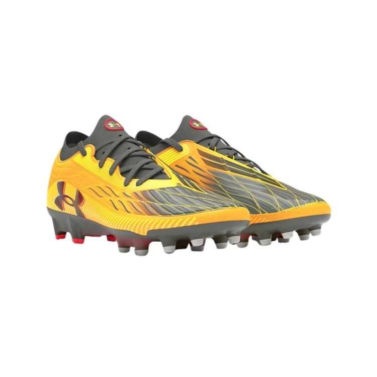 Under Armour Magnetico Elite 4 FG Taxi Grey Men Sneakers Yellow Black 3027700-700