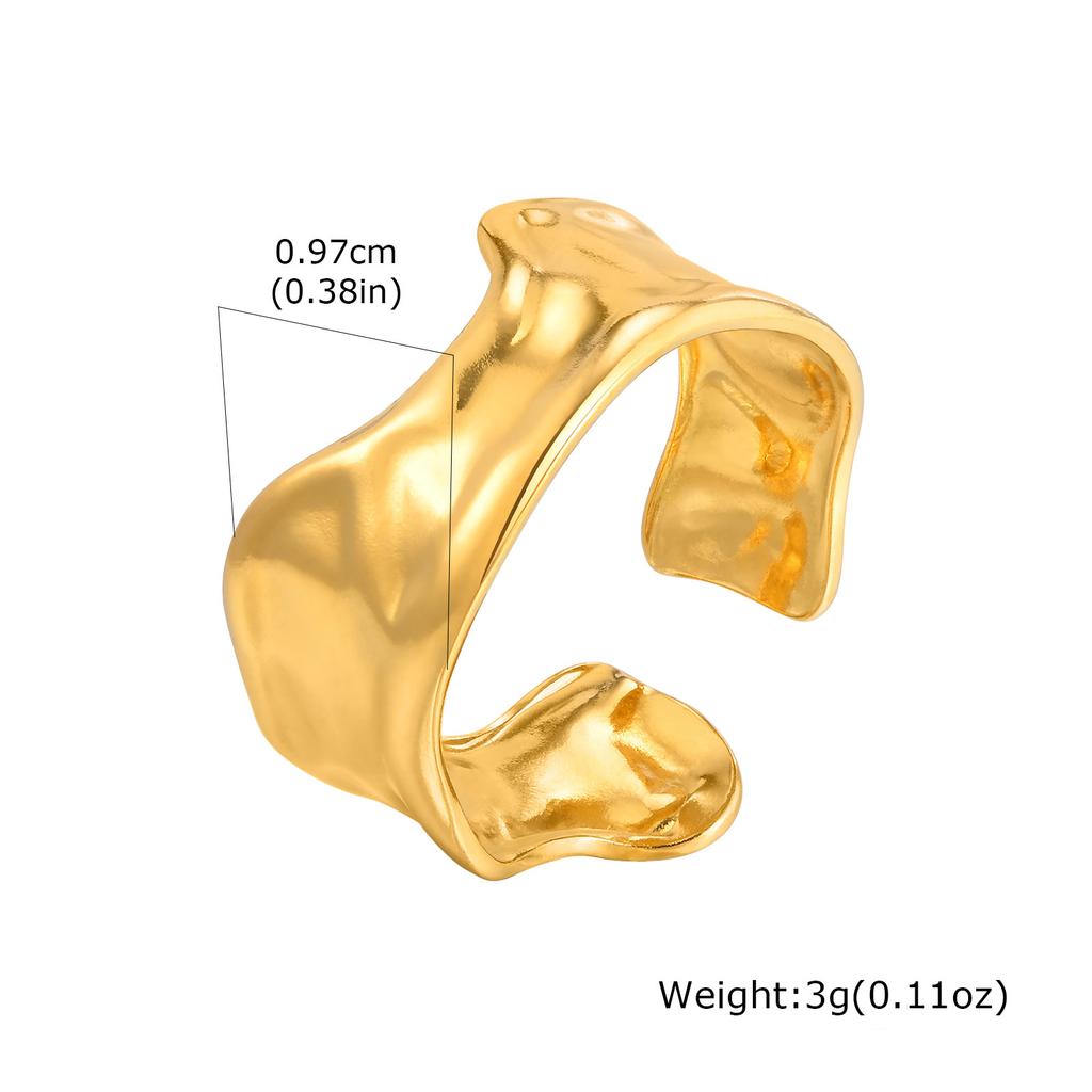 Vnox Gold Plated Stainless Steel Rings For Women, Flowers Butterfly Irregular Shaped Finger Rings Aesthetic Jewelry Wholesale