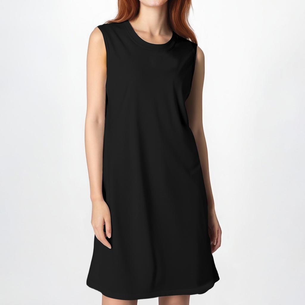 Women's Fashion Casual Color Round Neck Sleeveless Short Dress