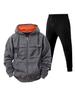 Herren Kapuzenpullover mit Reißverschluss und Doppeltaschen, lässiges Sport-Pullover-Set - Versand am selben Tag möglich