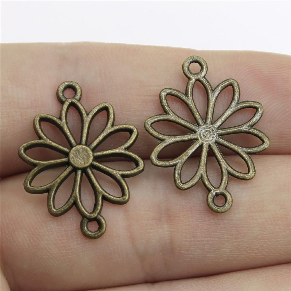 20pcs Connector Charms For Jewelry Making DIY Handmade Craft Necklace Bracelet Earring Making Vintage Antique Bronze Color