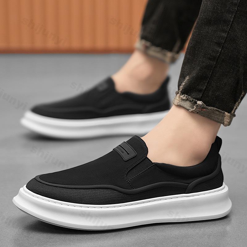 Men Retro Breathable Canvas Slip-On Shoes 2025 Low-Top Lightweight Casual Sneakers Youth Fashion Walking Footwear Non-Slip Sole