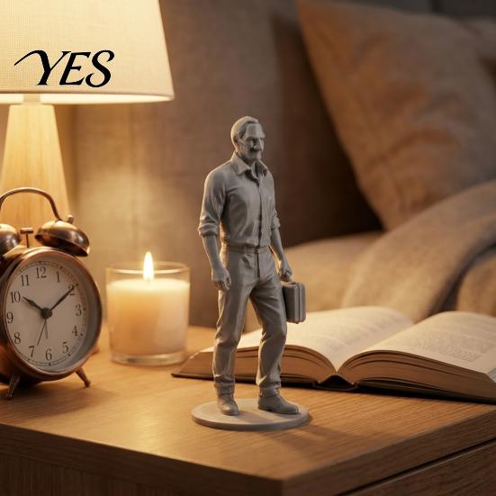 Gratfreie Glatte Linien Modell Schreibtisch Geschäftsmann Statue, 3D Gedruckte Büro Dekoration für Männer, Platzsparende Executive Figur mit Aktentasche, Motivierend