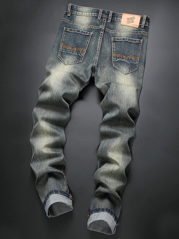 Men's European Slim Straight Jeans - New Stylish Anti-Static Trousers for Autumn and Winter