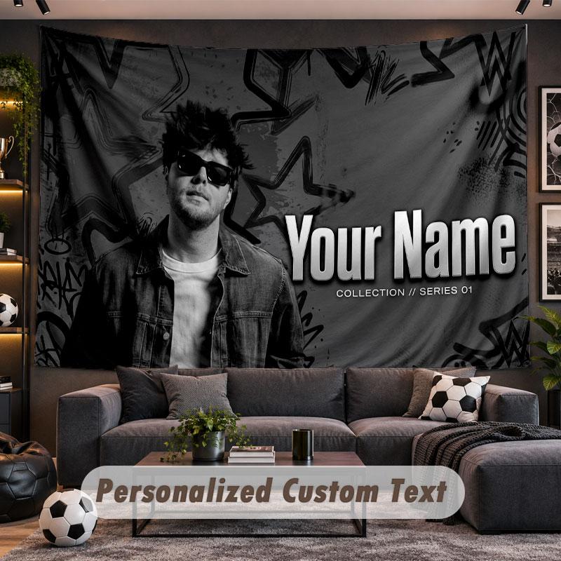 Wall Hanging Tapestry Custom NameAlex Warren Pattern Personalized Printed Fabric Wall Decor
