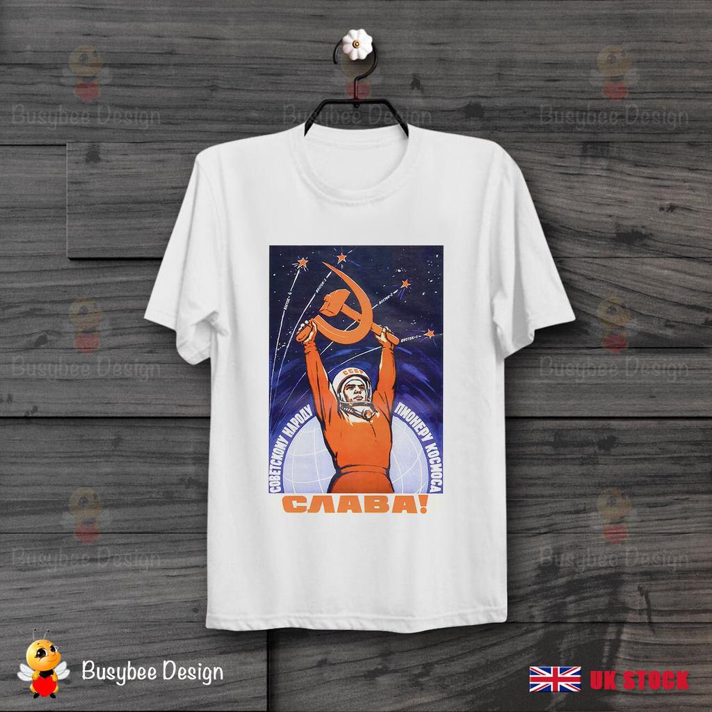 Soviet Space Astronaut Propaganda Retro CooL Hipster Unisex T Shirt Mens Womens Tees Top B22
