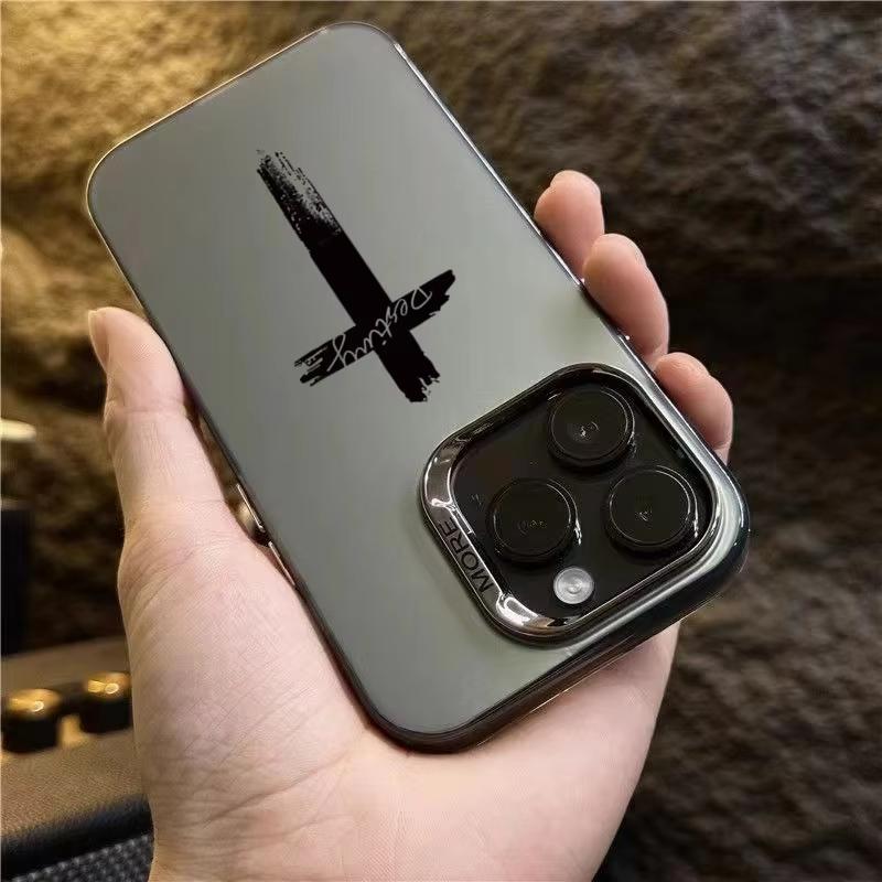 For iPhone 16 Pro Max 15 14 13 12 11 Stylish Three-Color Cross Phone Cover For iPhone XS Max X XR SE 3 2022 Matte Hard Back Case